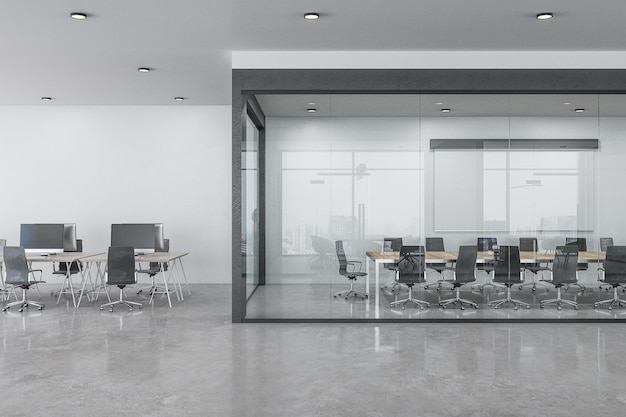 Grey office interior