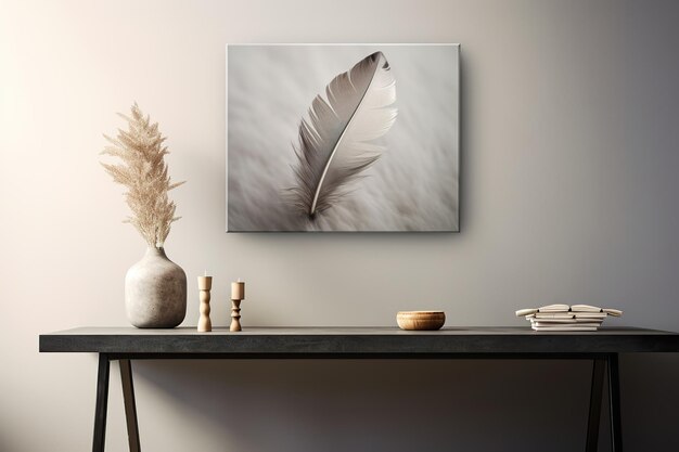 Grey print wall art decor interior design