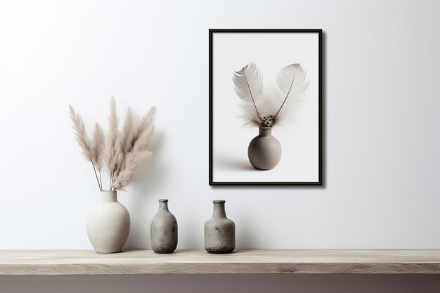 Grey print wall art decor interior design