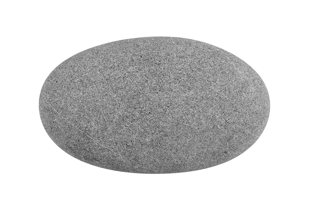 Grey round ball stone pebbles isolated on white background