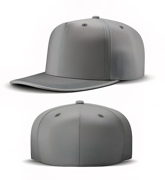 Grey snap back hat for your graphic design