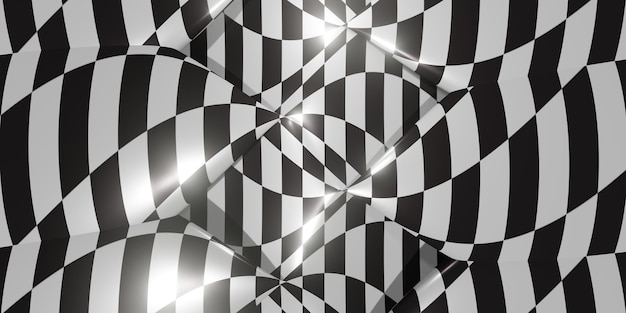 Grid abstract background chess checkered flag finish line victory 3d rendering