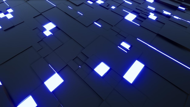 Grid Background Futuristic Electronic Technology Background concept 3d illustration