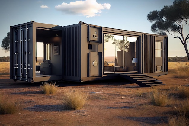 Grid Shipping Container Home Generative AI