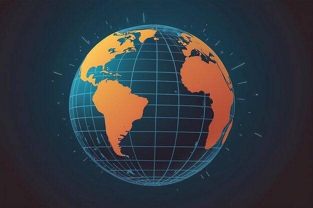 Photo gridded globe vector illustration for global impact