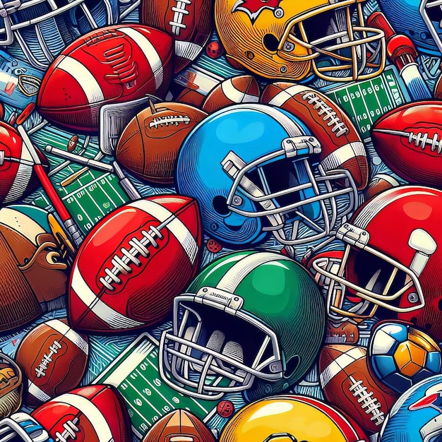 Gridiron Glory American Football Pattern