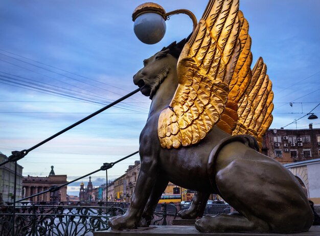 Griffins on the Bank Bridge in St Petersburg