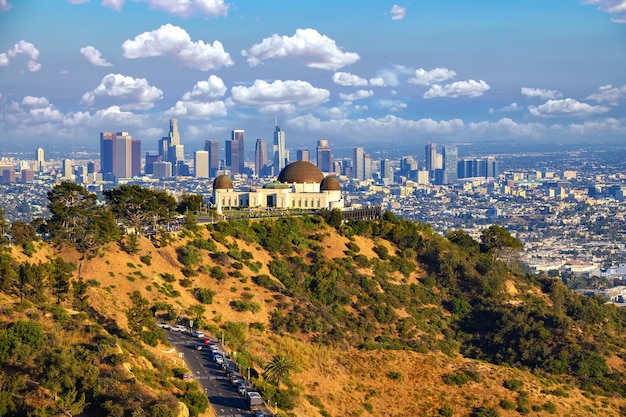 Griffith observatory and los angeles skyline