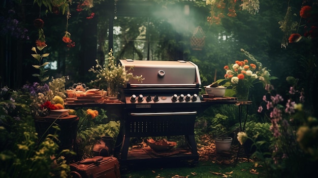 Grill on the garden