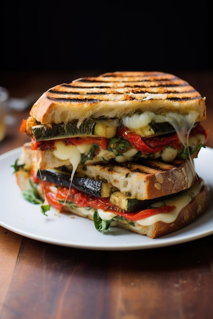 Grill vegetable panini roasted bread