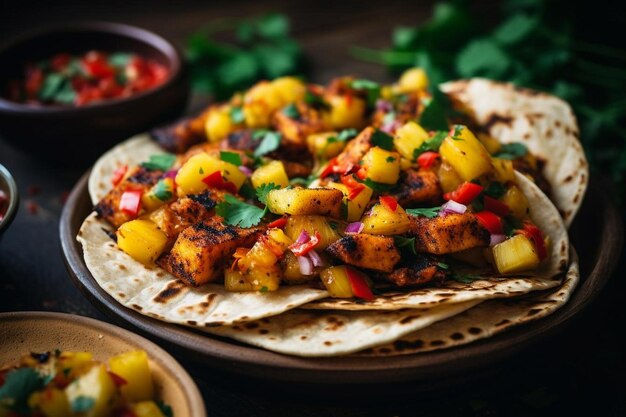 Grilled Adobo Tempeh Tacos with Pineapple Salsa Vegan