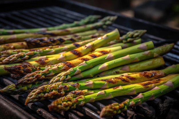 Grilled asparagus pods Generative AI