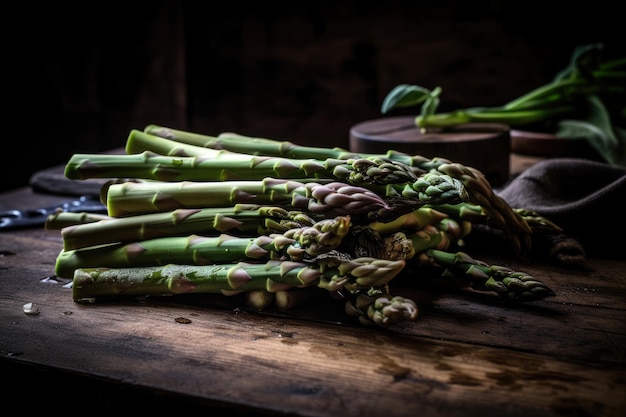 Grilled asparagus pods Generative AI