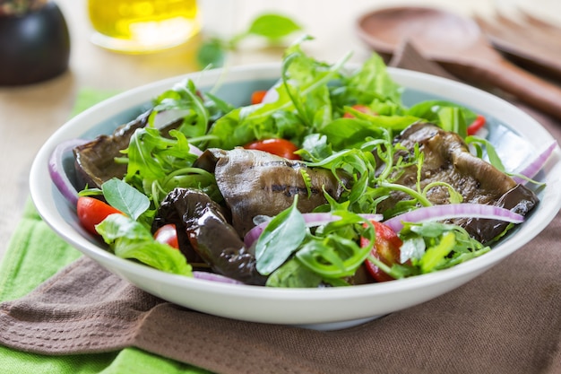 Grilled Aubergine with Rocket and Tomato salad