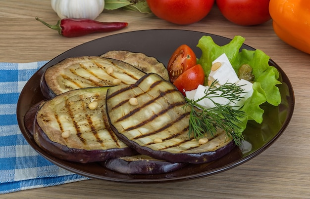 Grilled aubergine