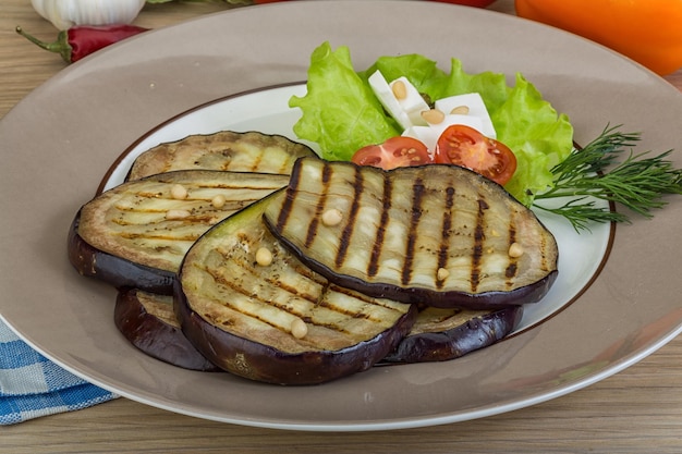 Grilled aubergine