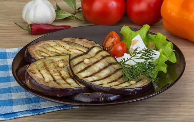 Grilled aubergine