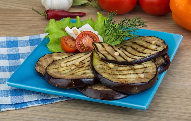 Grilled aubergine