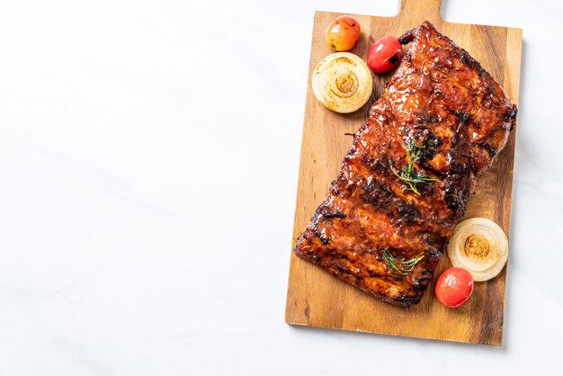 grilled barbecue ribs pork