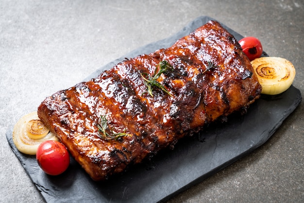 grilled barbecue ribs pork