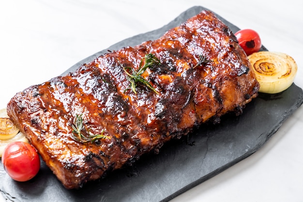 grilled barbecue ribs pork