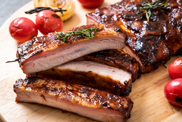 grilled barbecue ribs pork