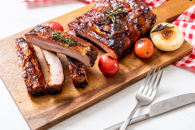 grilled barbecue ribs pork