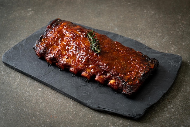 Grilled and barbecue ribs pork