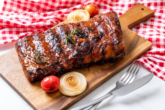 grilled barbecue ribs pork