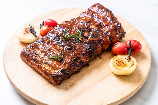 grilled barbecue ribs pork