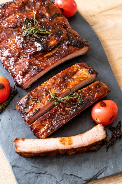 grilled barbecue ribs pork