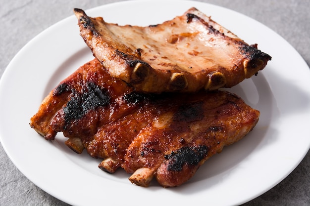 Grilled barbecue ribs 