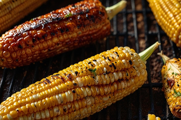 Grilled bbq corn american picnic food