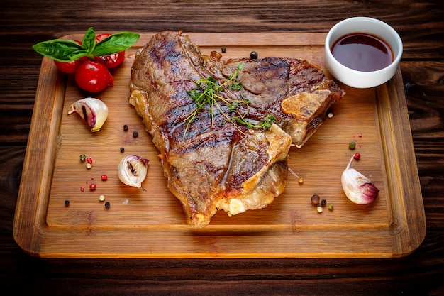 Grilled BBQ T-bone steak