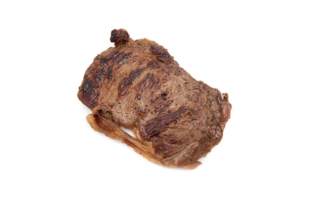 Grilled beef steak,isolated in white background.Most red meat fillets consumed in the world are beef