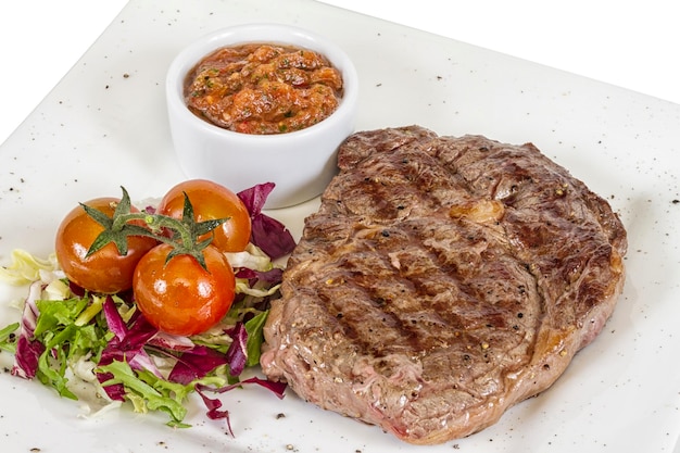 Grilled Beef Steak Isolated On a White Background