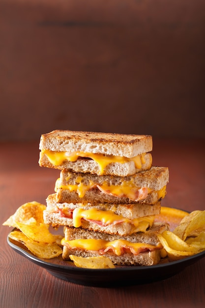 Grilled cheese and bacon sandwich