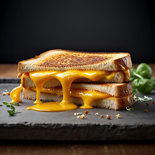 Photo grilled cheese sandwich beautifully decorated with intricate details