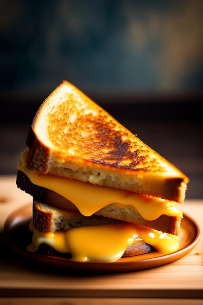 A grilled cheese sandwich with a bite taken out of it.