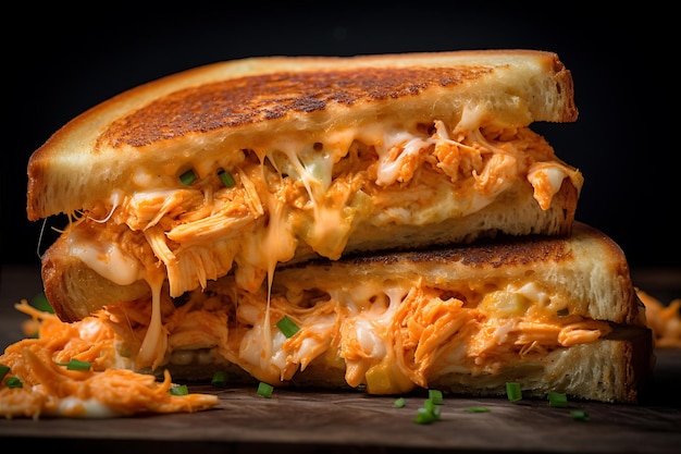 Grilled Cheese Sandwich with Buffalo Chicken at Elv