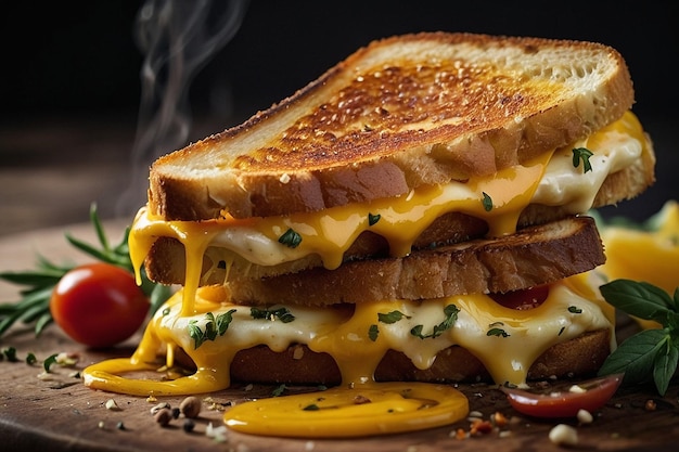 Grilled cheese with herbs and spices