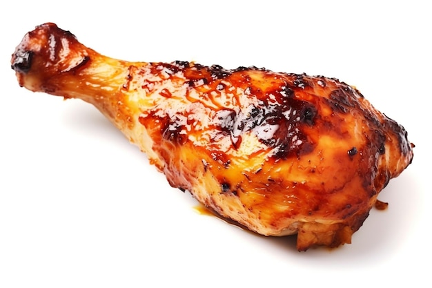 Grilled Chicken Leg Isolated on a Transparent Background AI