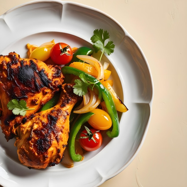 Grilled Chicken with Crispy and Fresh Vegetables