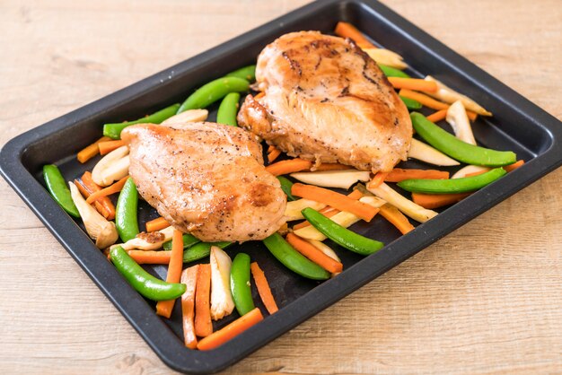 grilled chicken with vegetable