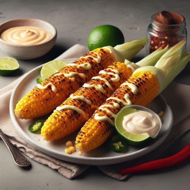 grilled corn on a plate