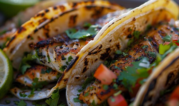 Photo grilled fish street taco closeup