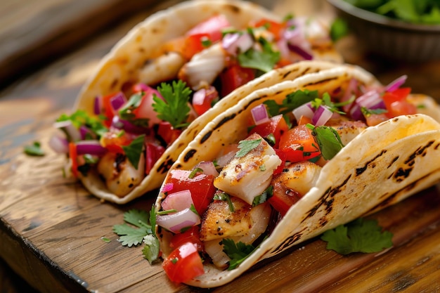 Grilled Fish Tacos with Fresh Salsa and Cilantro Garnish for Vibrant Mexican Cuisine