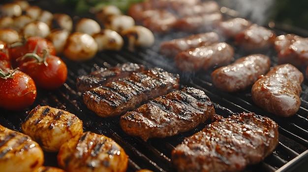 Grilled Food on a Grill A CloseUp View of Deliciousness