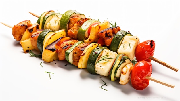 Grilled Halloumi Cheese and Vegetable Skewers