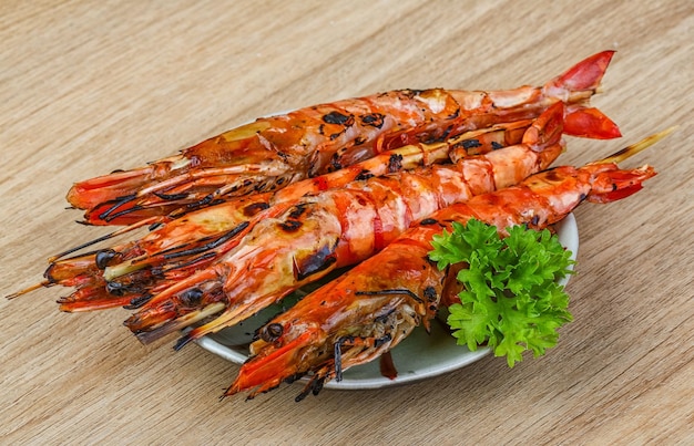 Grilled king prawns